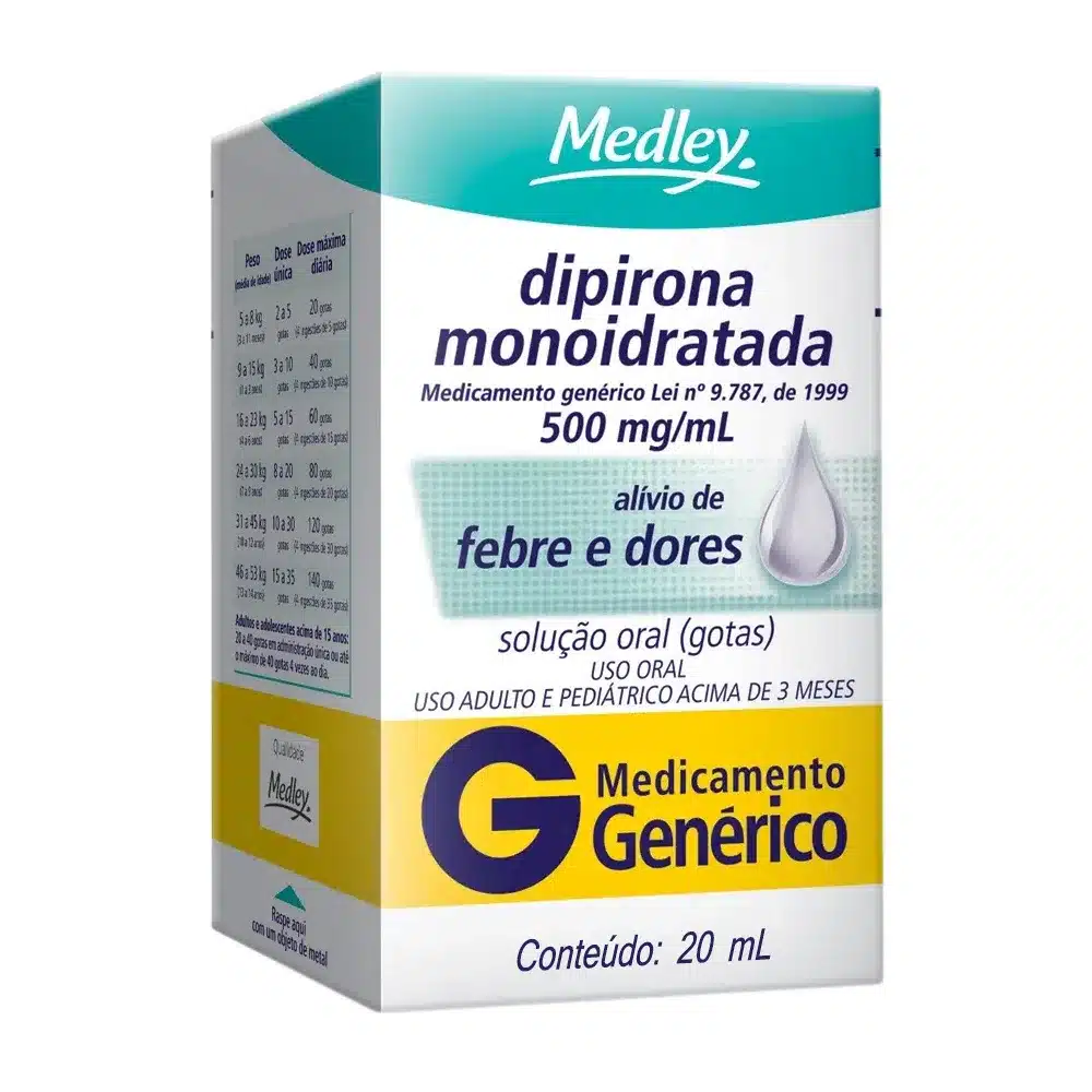 DIPIRONA 500MG/ML GOTAS MEDLEY 20ML - Farma Dez